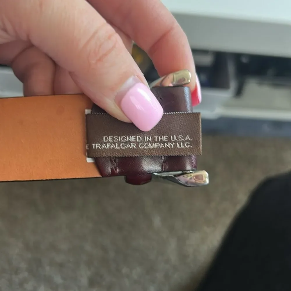 Trafalgar Broderick Genuine Leather Belt Brown Size 40